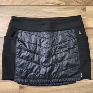 Smartwool Smartloft Pull On Puffer Skirt Women's Size Large Black Wool Lined